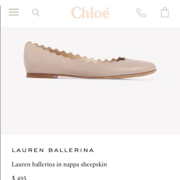 Chloe Shoes - Chloe Lauren Ballerina Flats in Beige “Pink Tea” Size 39  8 1/2